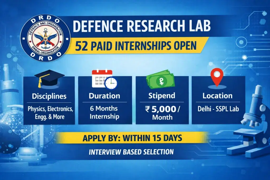 SSPL DRDO laboratory internship 2025