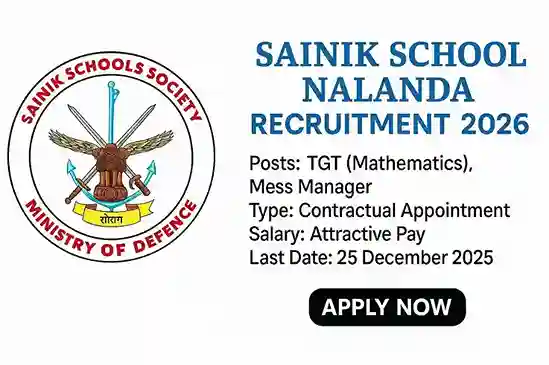 Sainik School Nalanda Recruitment 2026