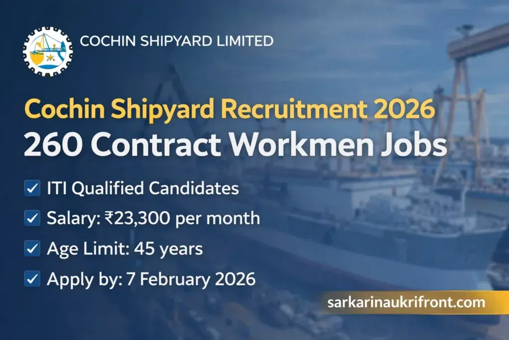 Cochin Shipyard Recruitment 2026
