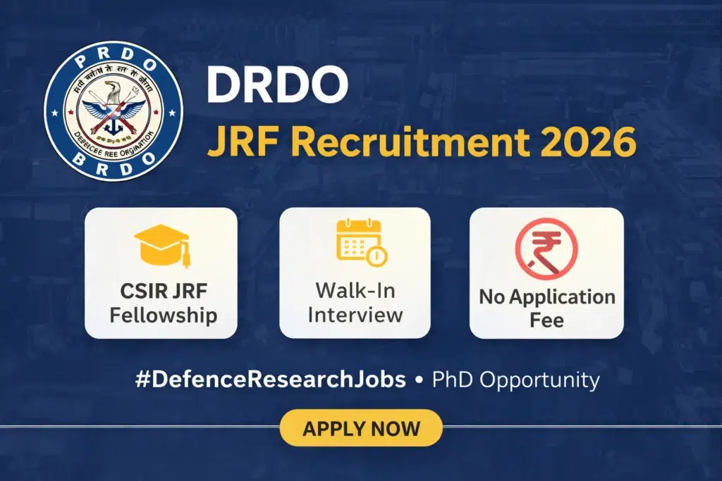 DRDO DRDE Junior Research Fellowship 2026