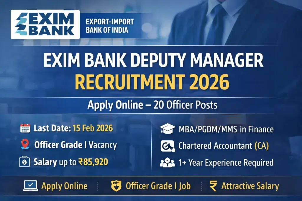 EXIM Bank Deputy Manager Recruitment 2026