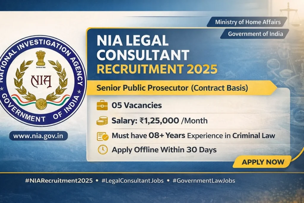 NIA Legal Consultant Recruitment 2025