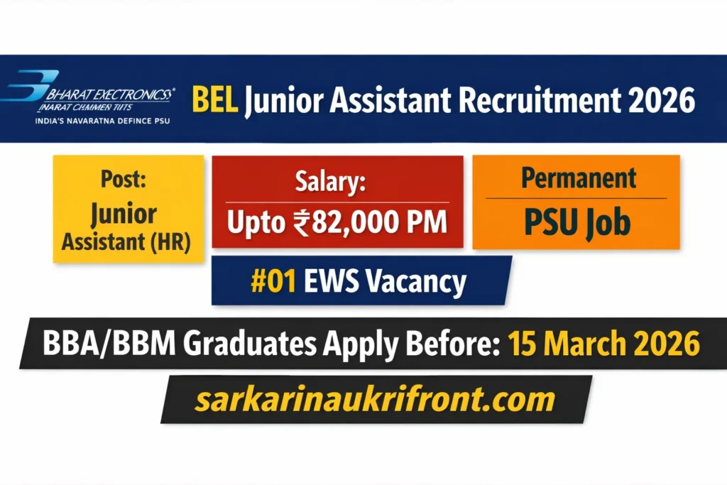 BEL Junior Assistant Recruitment 2026