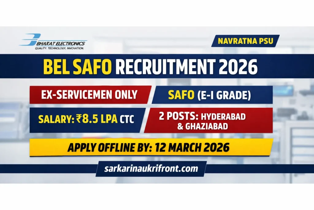 BEL SAFO Recruitment 2026