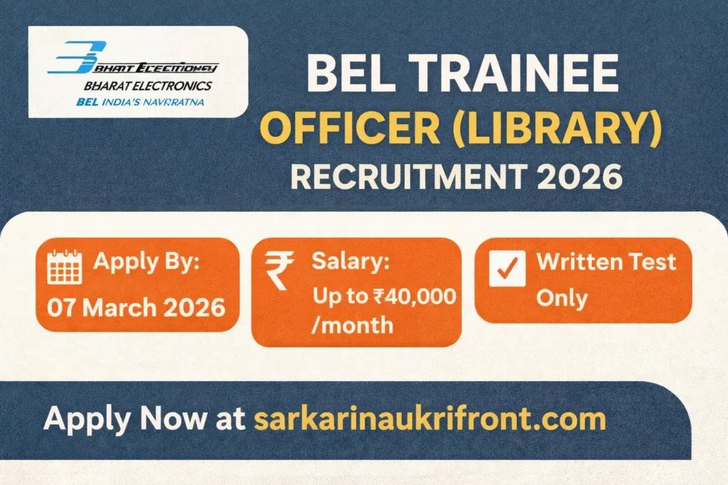 BEL Trainee Officer Library Job 2026