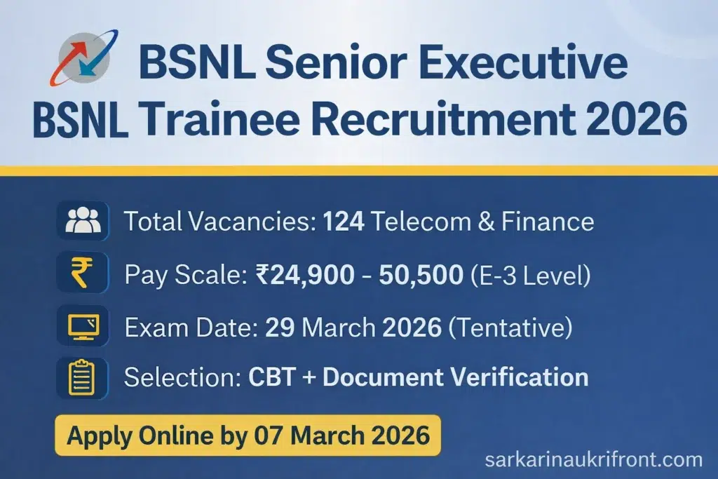 BSNL Senior Executive Trainee Job 2026
