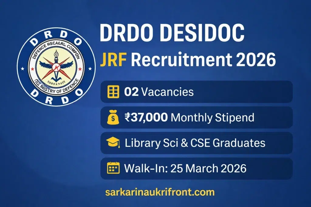 DRDO DESIDOC JRF Recruitment 2026