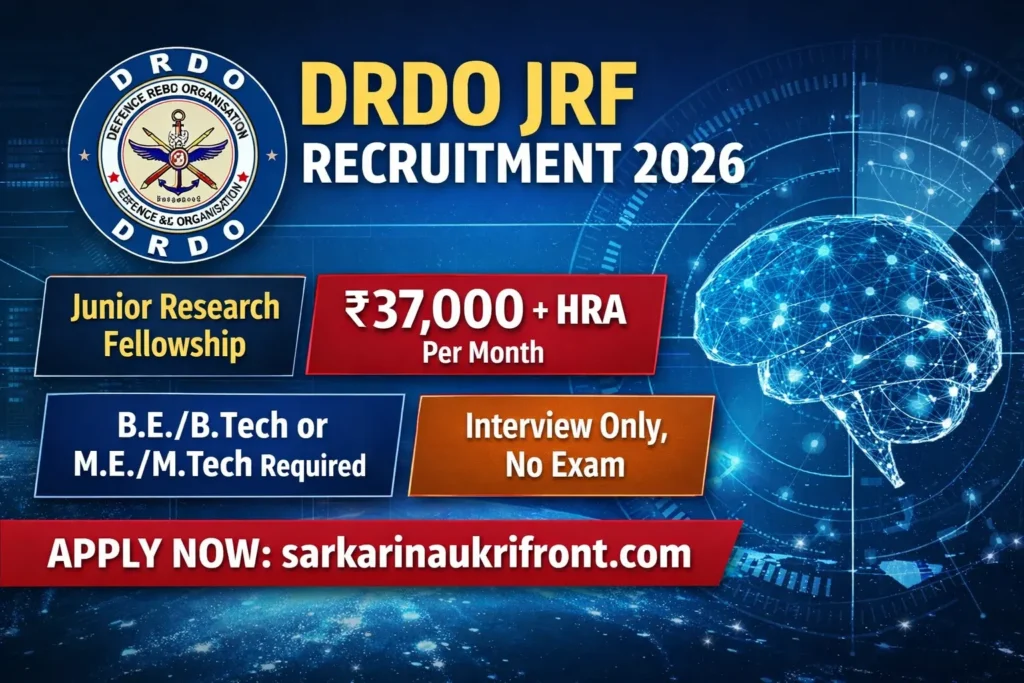 DRDO DYSL CT JRF Recruitment 2026