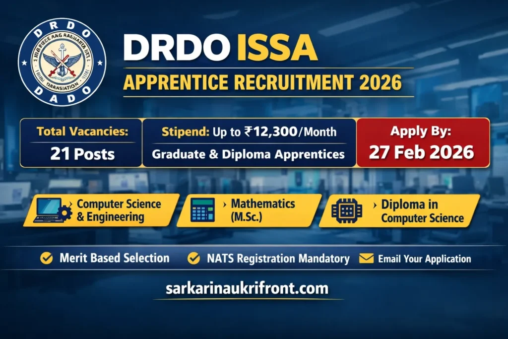 DRDO ISSA Apprentice Recruitment 2026
