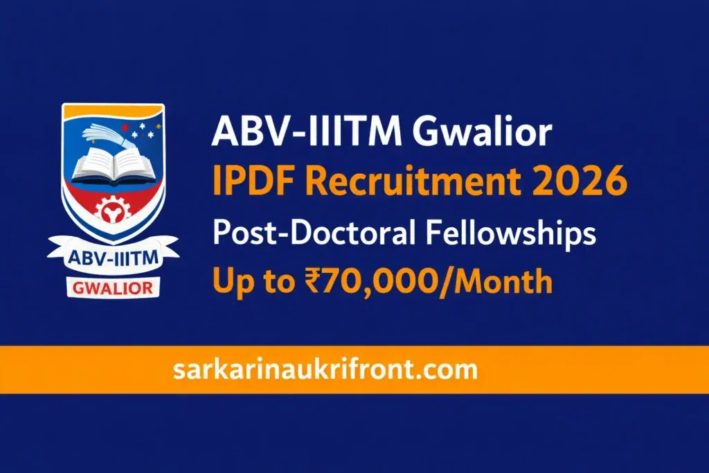 IIITM Gwalior Recruitment 2026