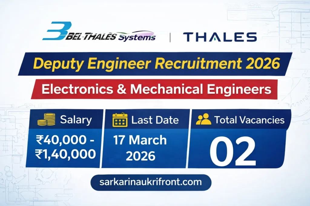 BEL Thales Dy Engineer Recruitment 2026