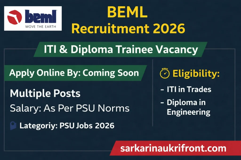 BEML Trainee Recruitment 2026