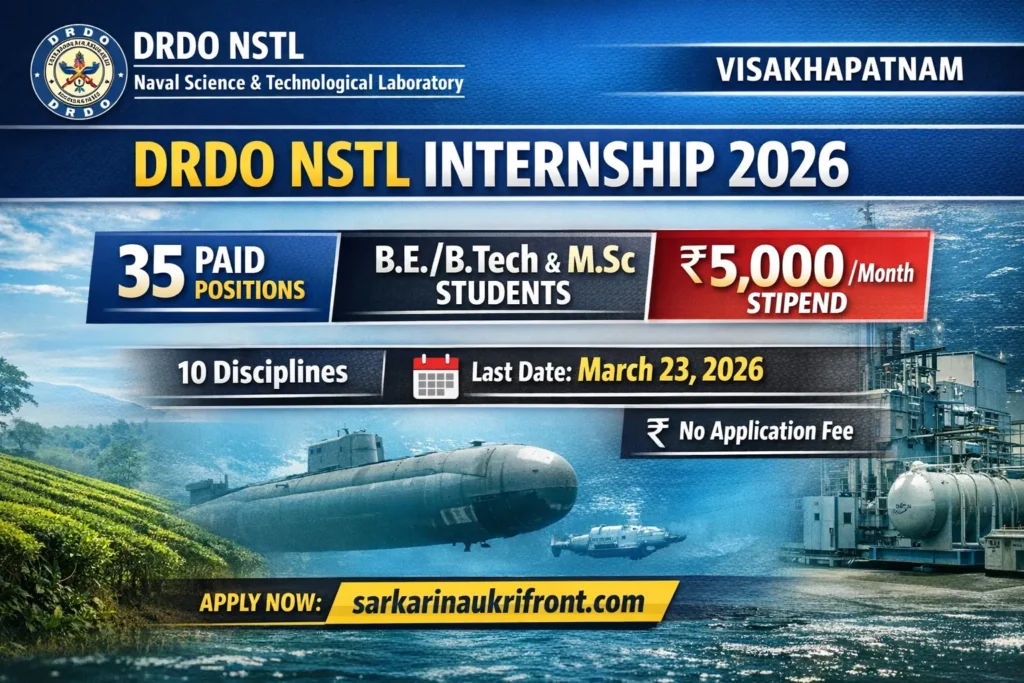 DRDO NSTL Internship 2026