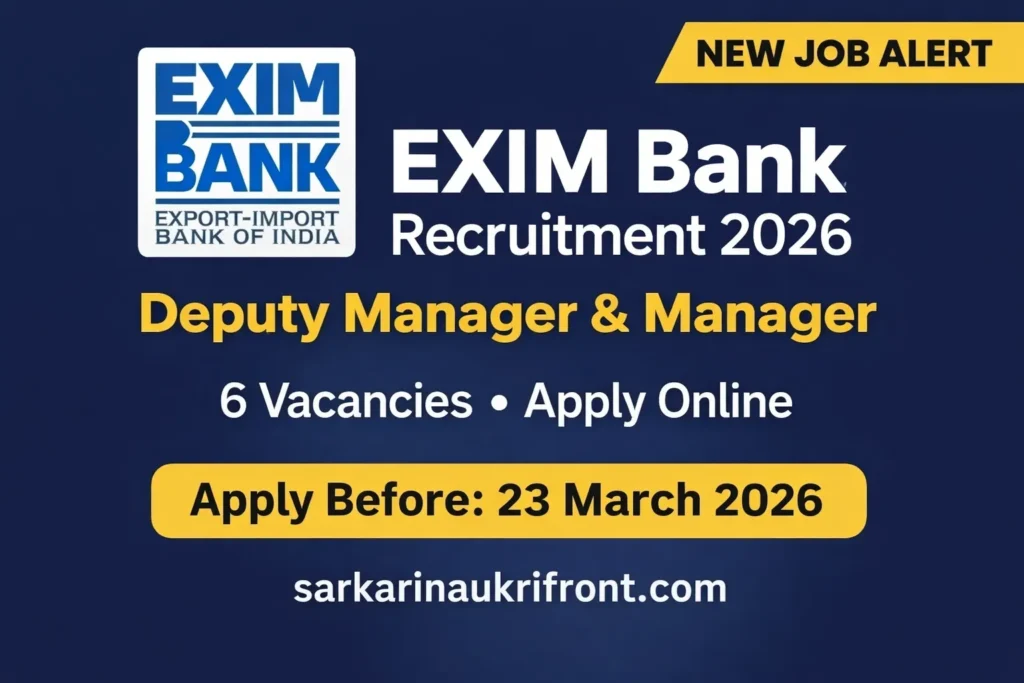 EXIM Bank Manager Dy Manager Jobs 2026