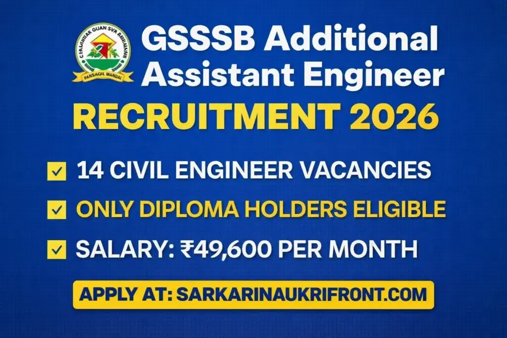 GSSSB Addl Asst Engineer Recruitment 2026