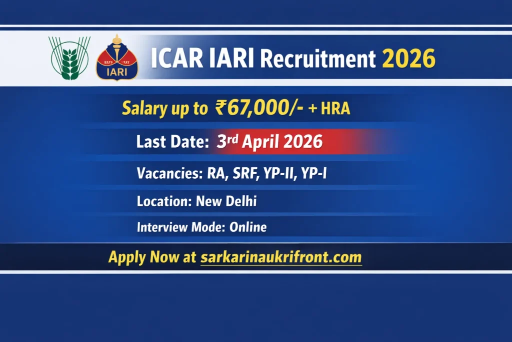 ICAR IARI Recruitment 2026