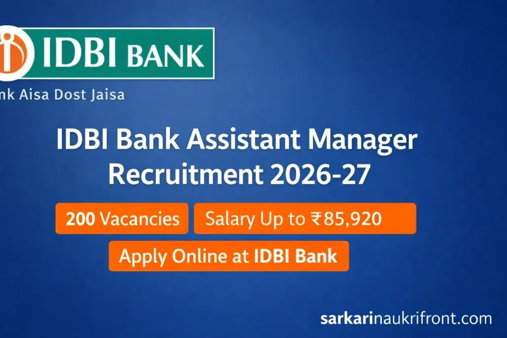 IDBI Bank Asst Manager Recruitment 2026