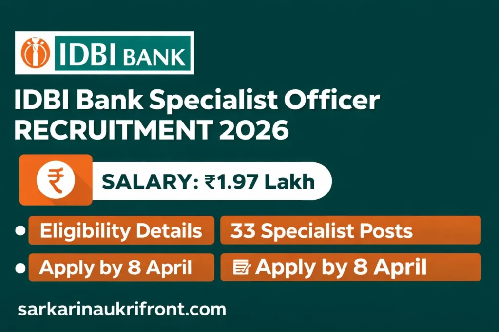 IDBI Bank Specialist Officer Hiring 2026