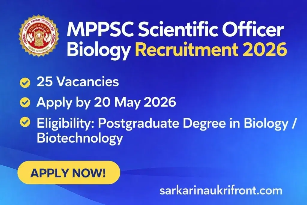 MPPSC Scientific Officer Biology Job 2026