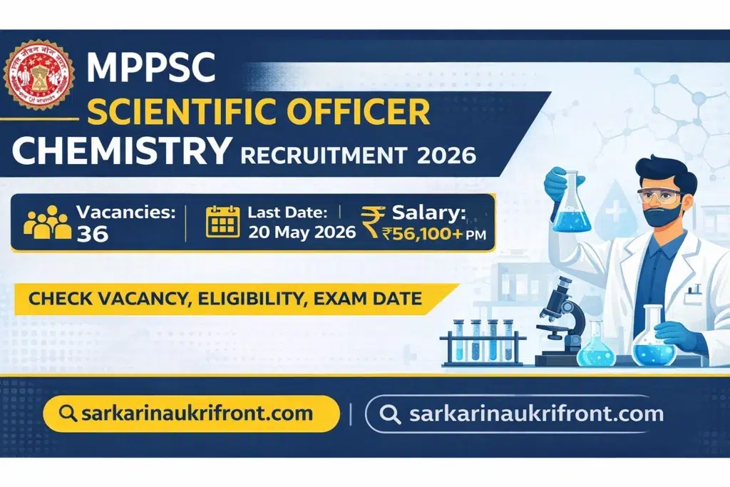 MPPSC Scientific Officer Chemistry Job 2026