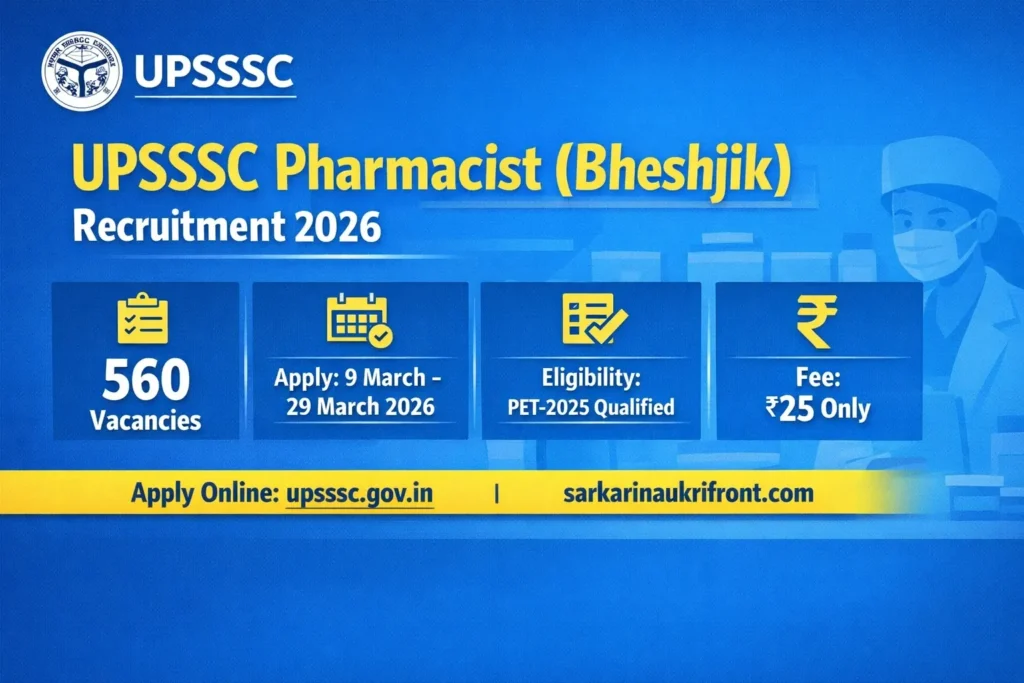 UPSSSC Pharmacist Recruitment 2026