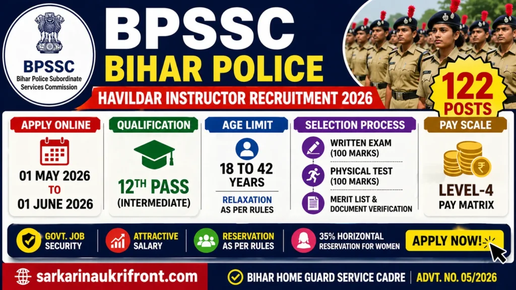BPSSC Havildar Instructor Recruitment 2026