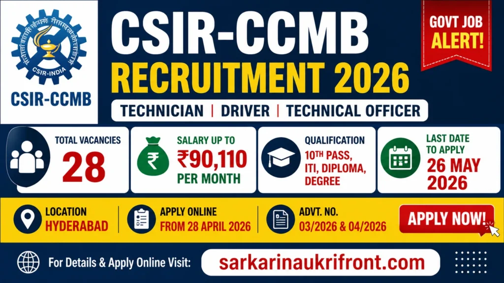 CSIR CCMB Recruitment 2026