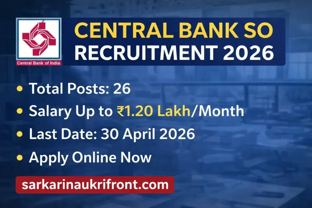 Central Bank of India SO Recruitment 2026