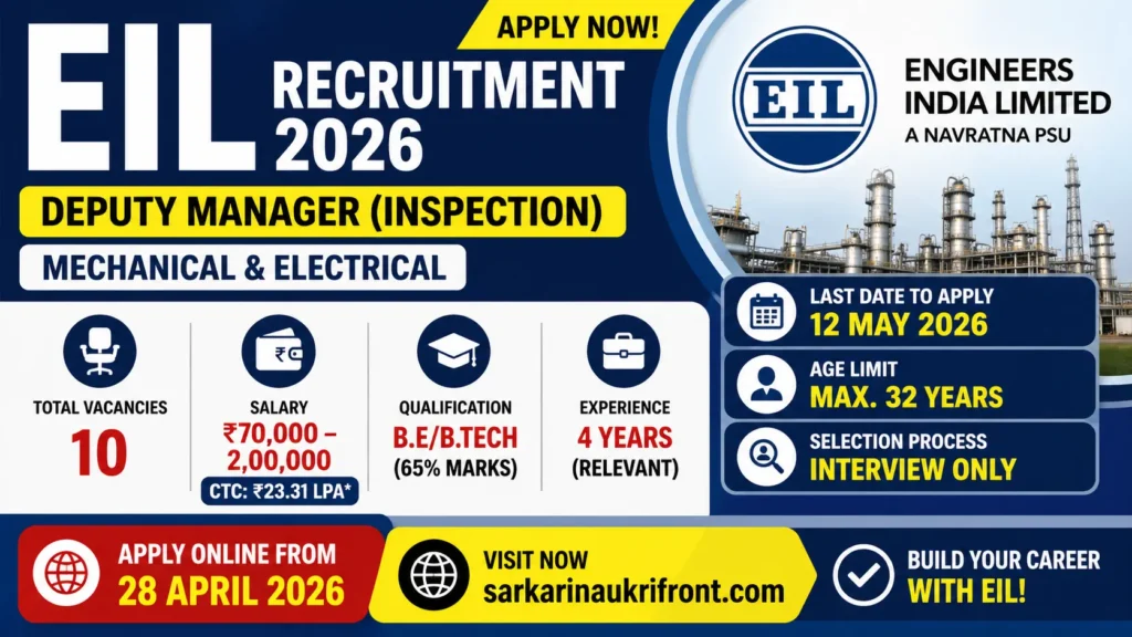EIL Deputy Manager Recruitment 2026