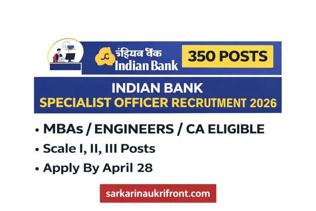 Indian Bank SO Recruitment 2026