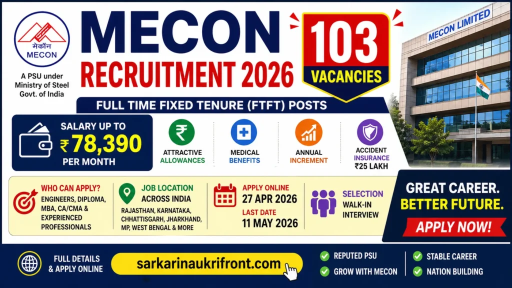 MECON Recruitment 2026