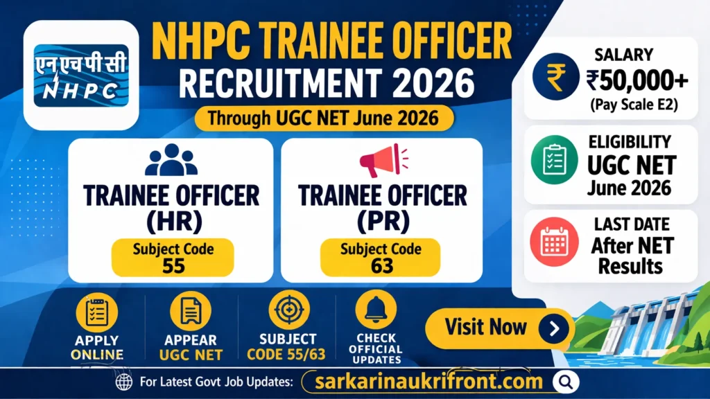 NHPC Trainee Officer Recruitment 2026