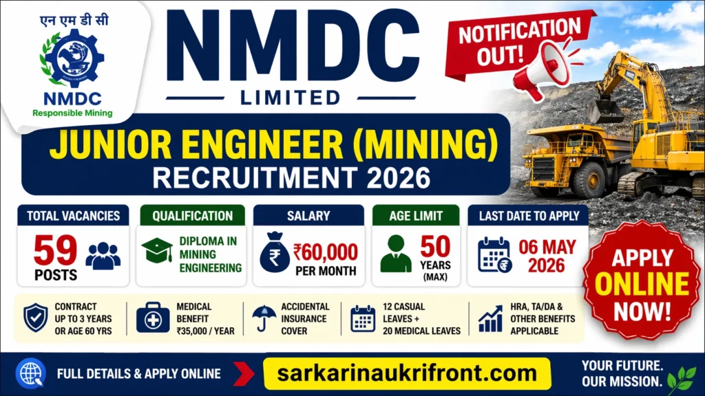 NMDC JE Mining Vacancy 2026