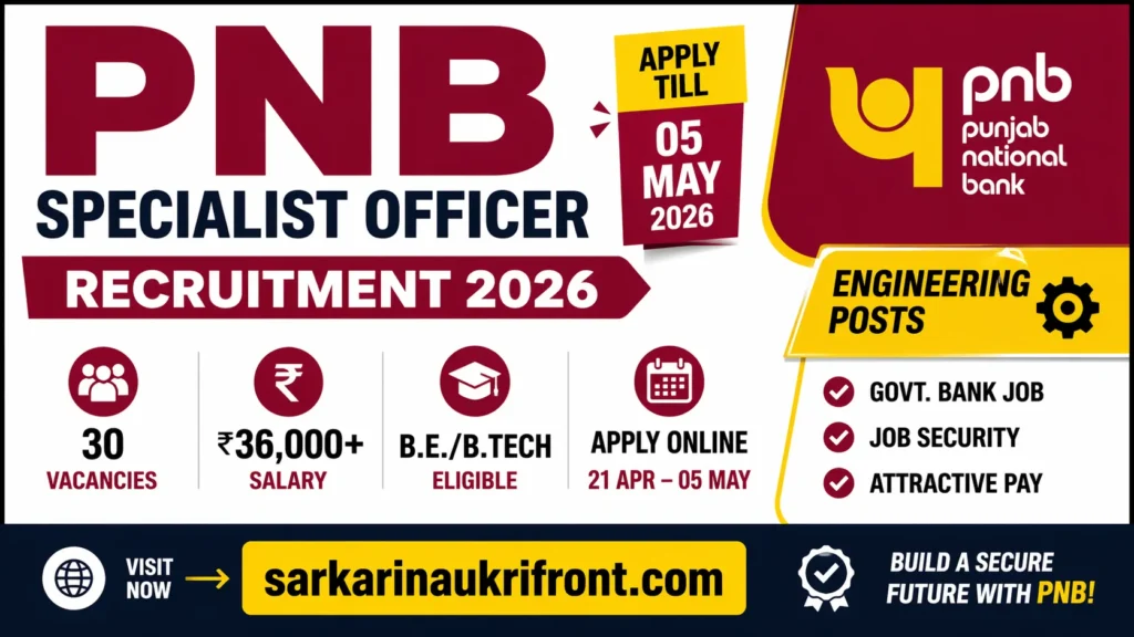 PNB Specialist Officer Job 2026