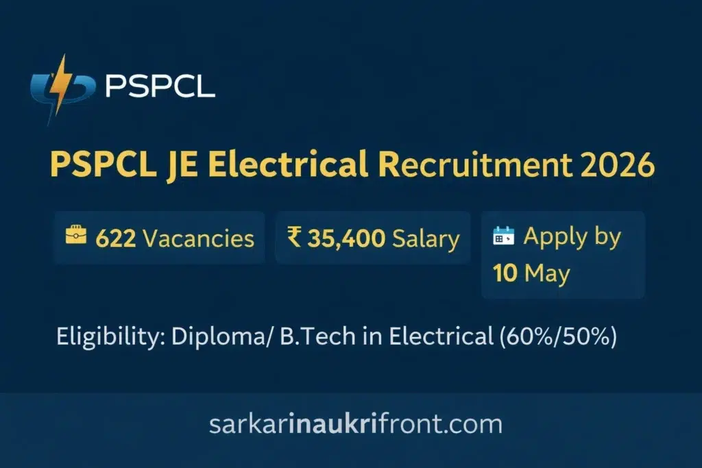 PSPCL JE Electrical Recruitment 2026