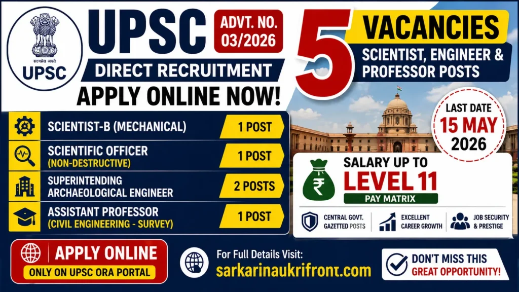 UPSC ORA Vacancy 2026