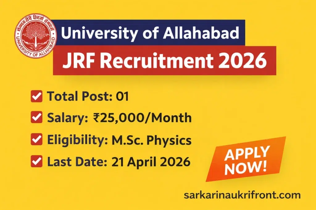 University of Allahabad JRF Job 2026