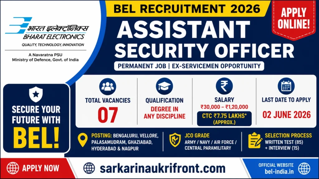 BEL Asst Security Officer Recruitment 2026