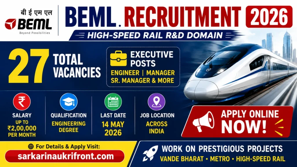 BEML High Speed Rail Jobs 2026