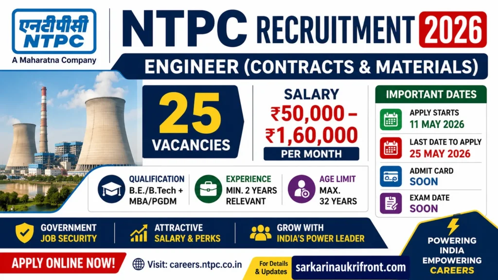 NTPC Engineer Vacancy 2026