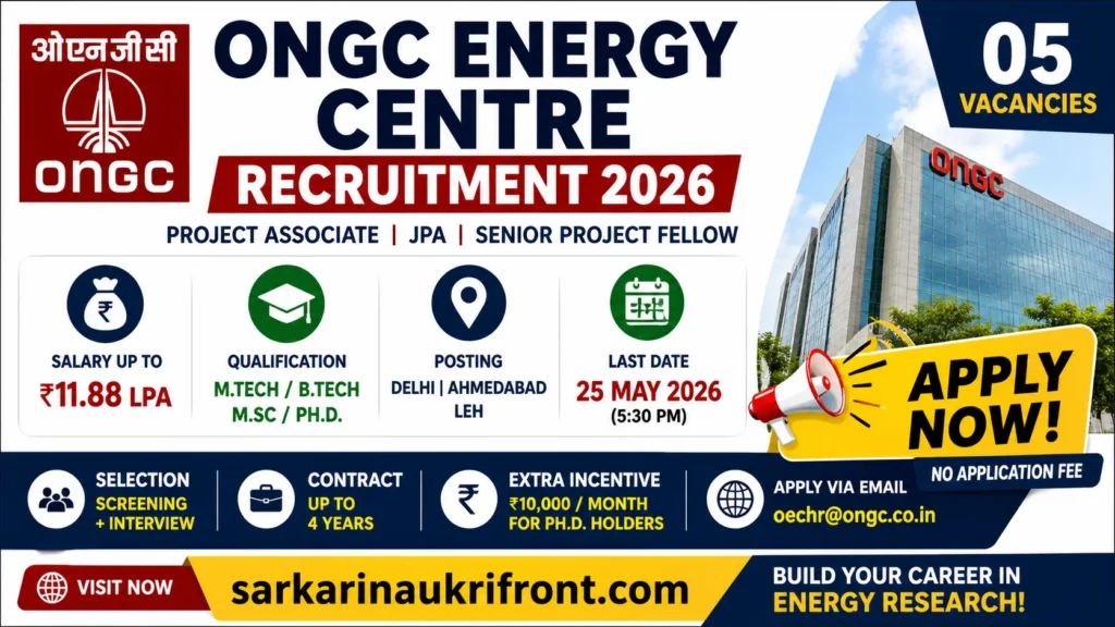 ONGC Energy Centre Recruitment 2026