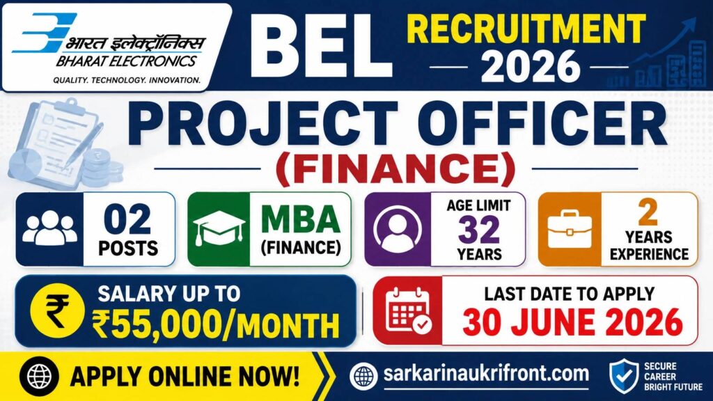 BEL Project Officer Finance Vacancy 2026