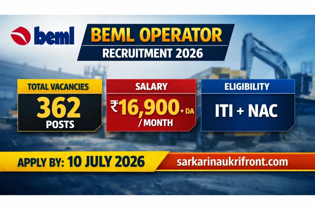 BEML Operator Recruitment 2026