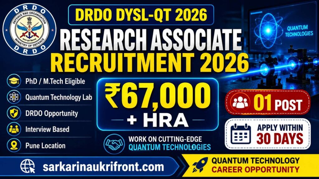 DRDO DYSL QT RA Recruitment 2026