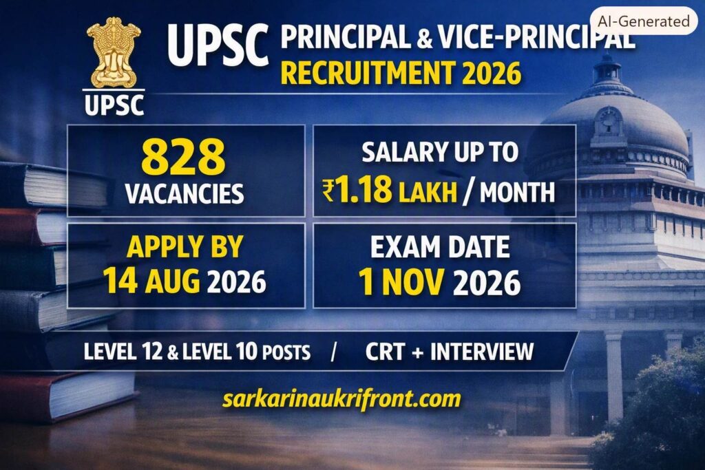UPSC Principal Vice Principal Job 2026
