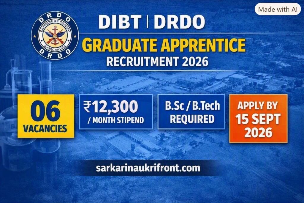 DIBT DRDO Graduate Apprentice Job 2026