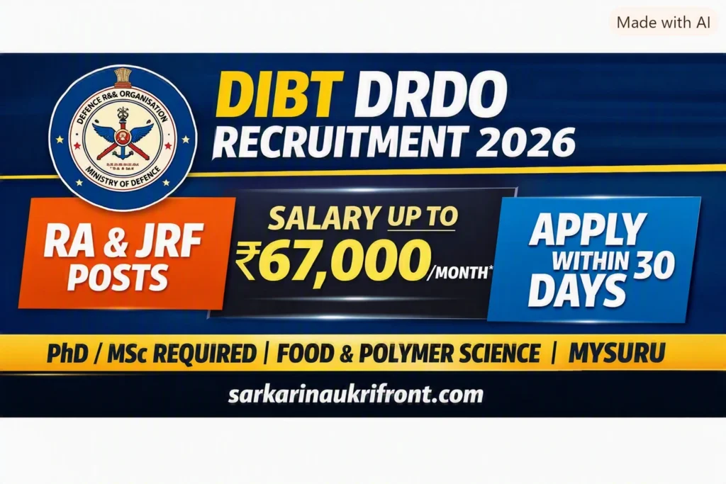 DIBT DRDO Recruitment 2026