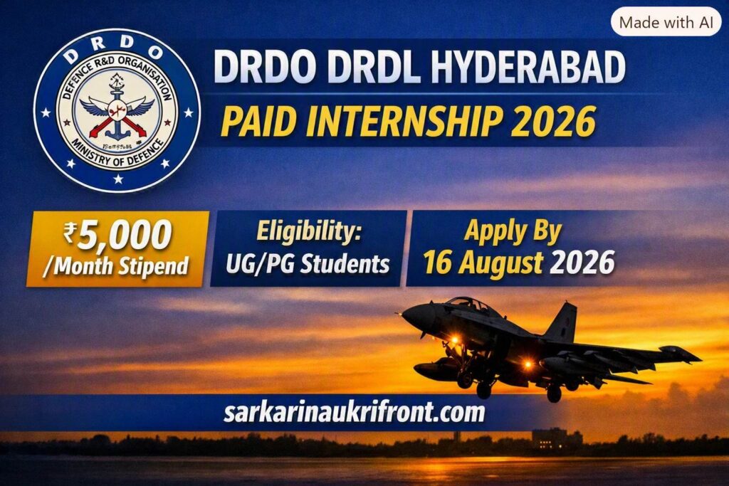 DRDO DRDL Hyderabad Paid Internship 2026