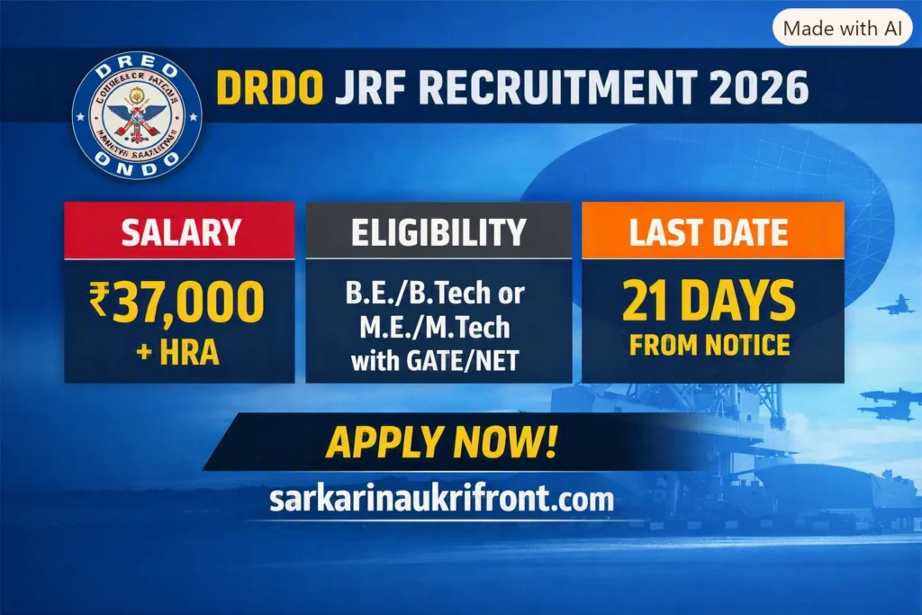 DRDO DYSL CT JRF Vacancy 2026