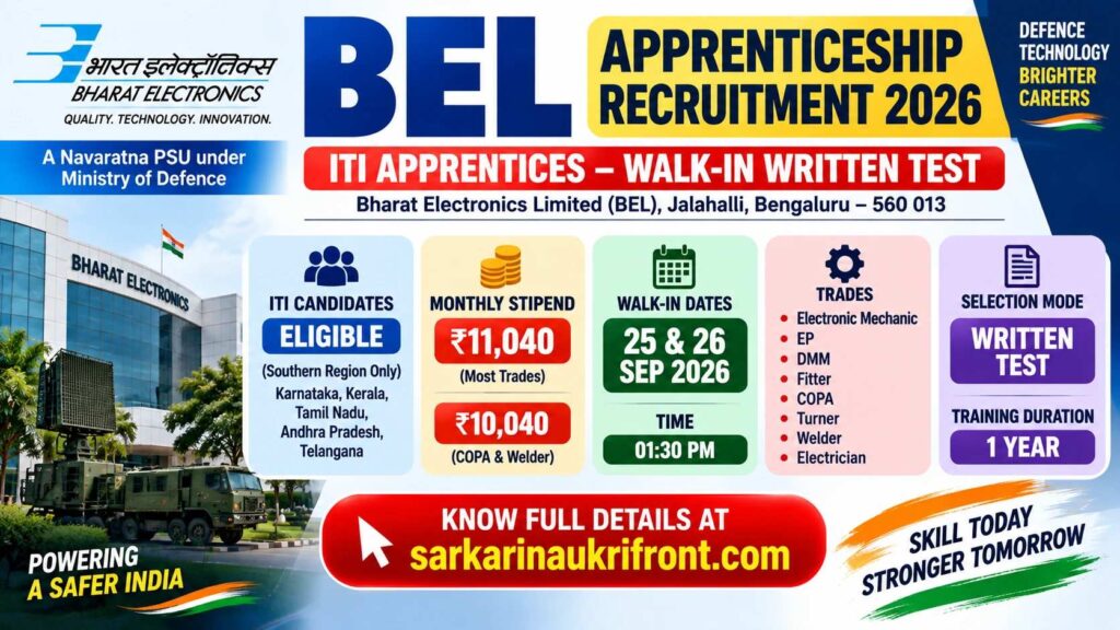 BEL ITI Apprenticeship Job 2026